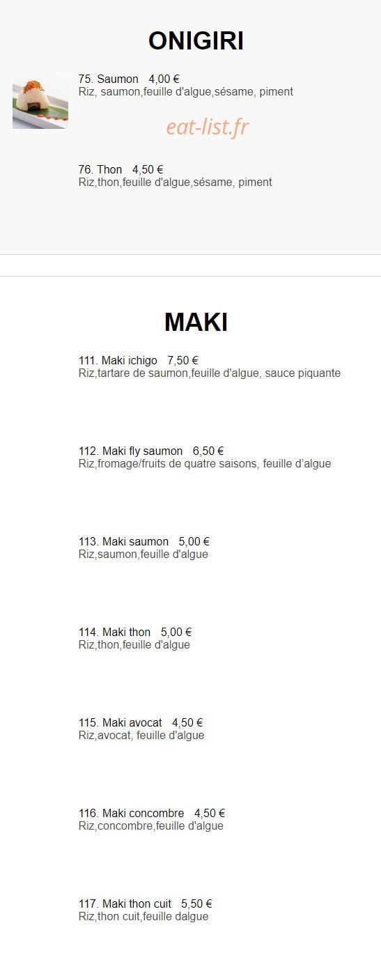 Sushi Wa — carte page 4