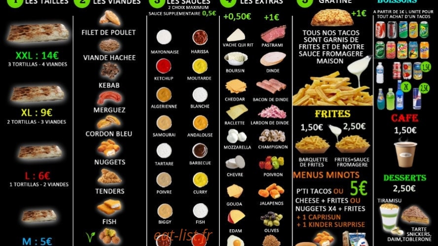 Yo Tacos — carte page 3