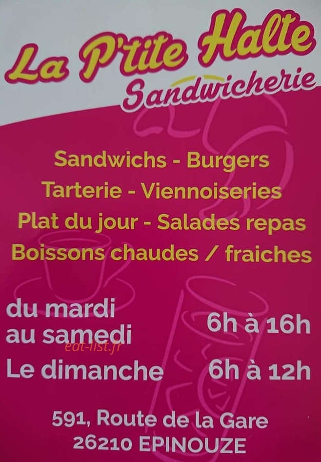 La P'tite Halte — carte page 1