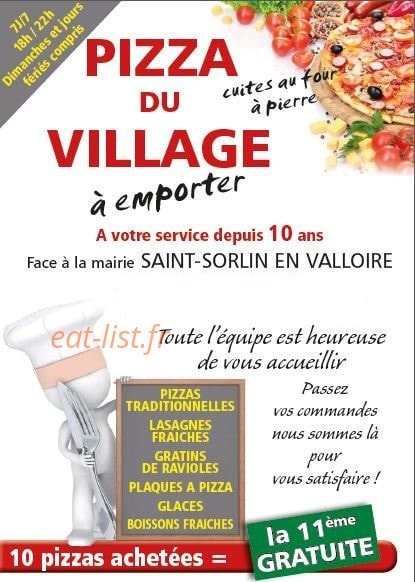 Pizza du Village — carte page 1
