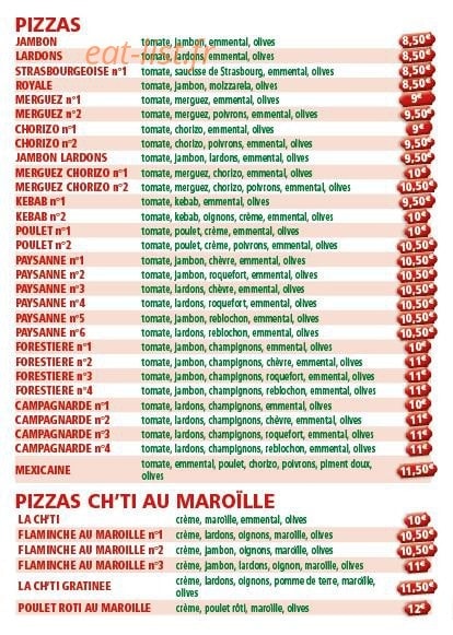 Pizza du Village — carte page 2