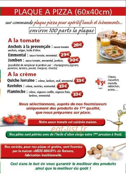 Pizza du Village — carte page 8