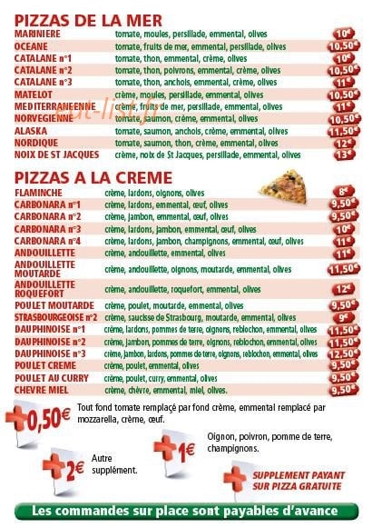 Pizza du Village — carte page 5