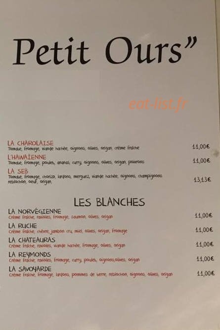 Le Petit Ours — carte page 2
