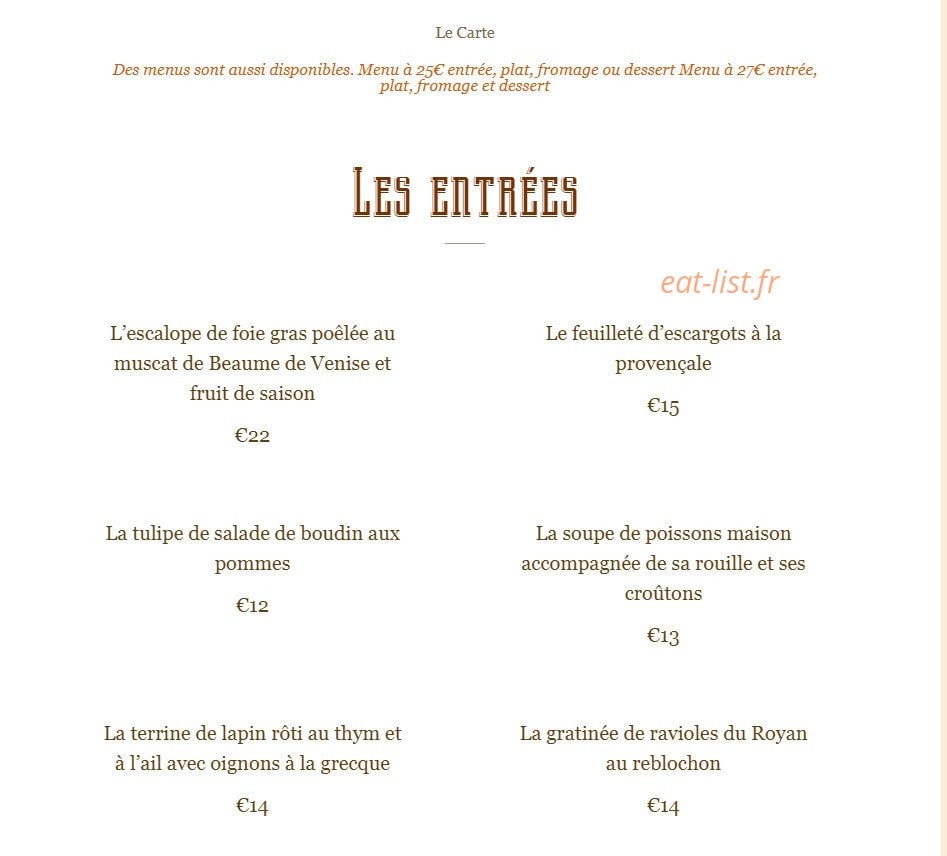 Le Relais Du serrie — carte page 1