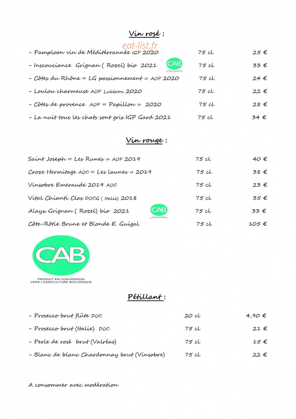 Pizzeria du Jabron — carte page 9