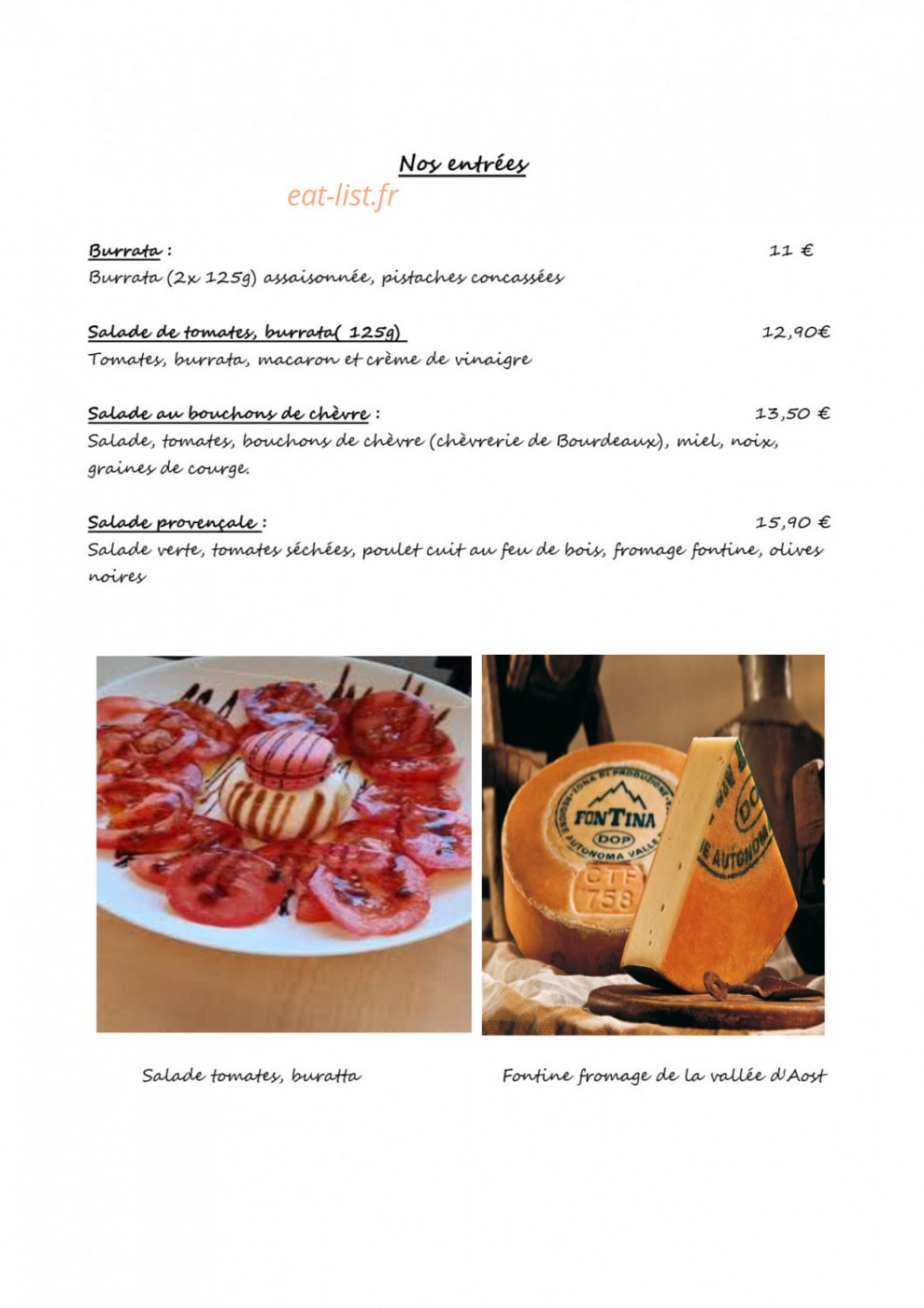 Pizzeria du Jabron — carte page 1