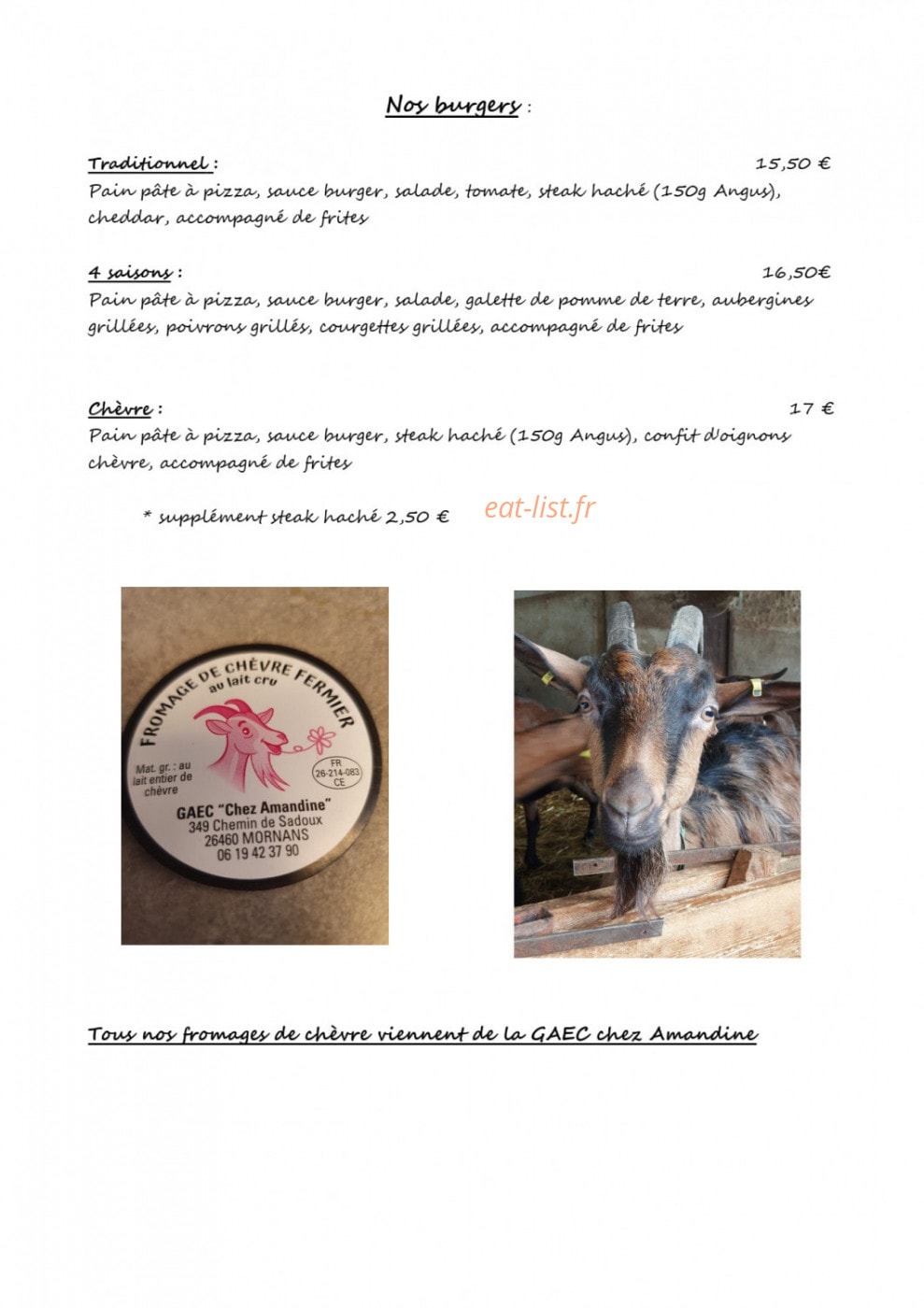 Pizzeria du Jabron — carte page 6