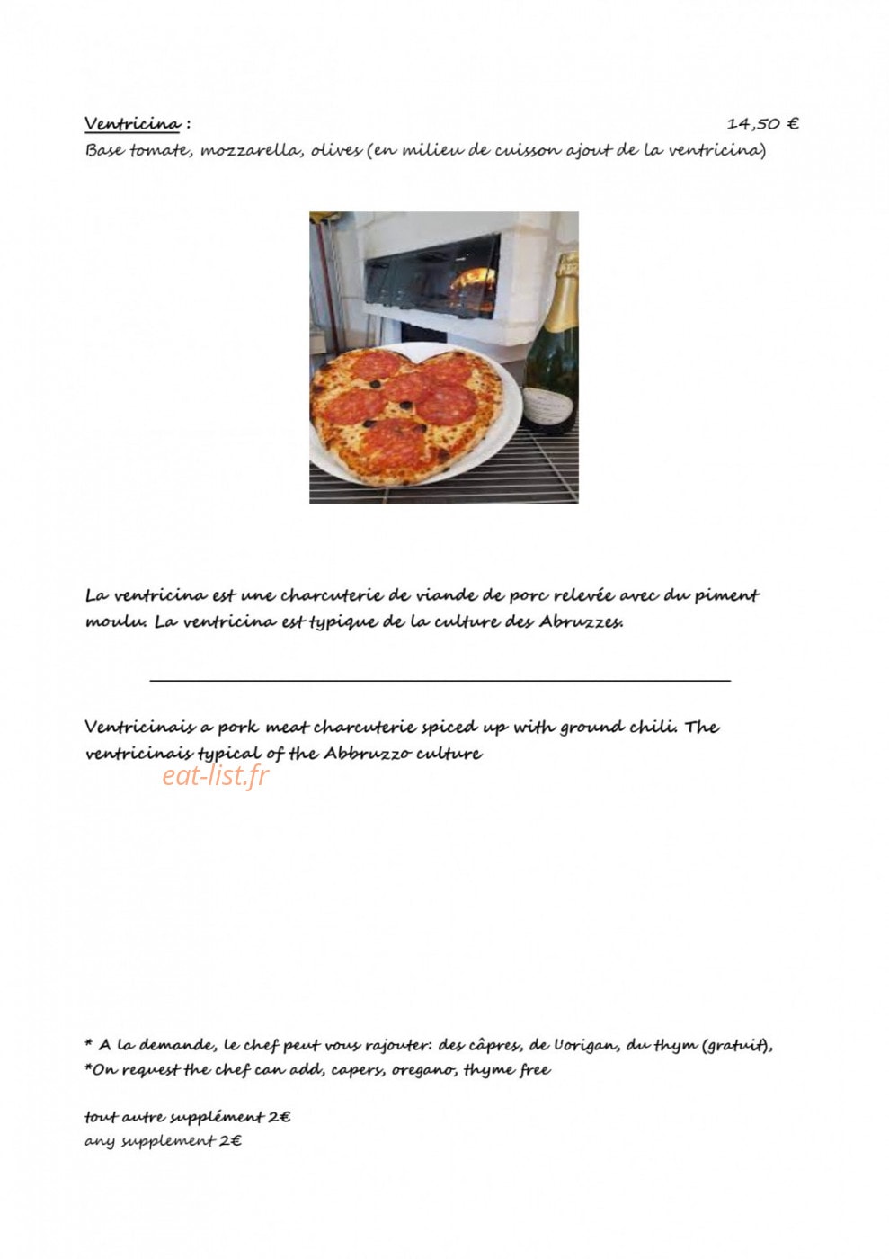Pizzeria du Jabron — carte page 5