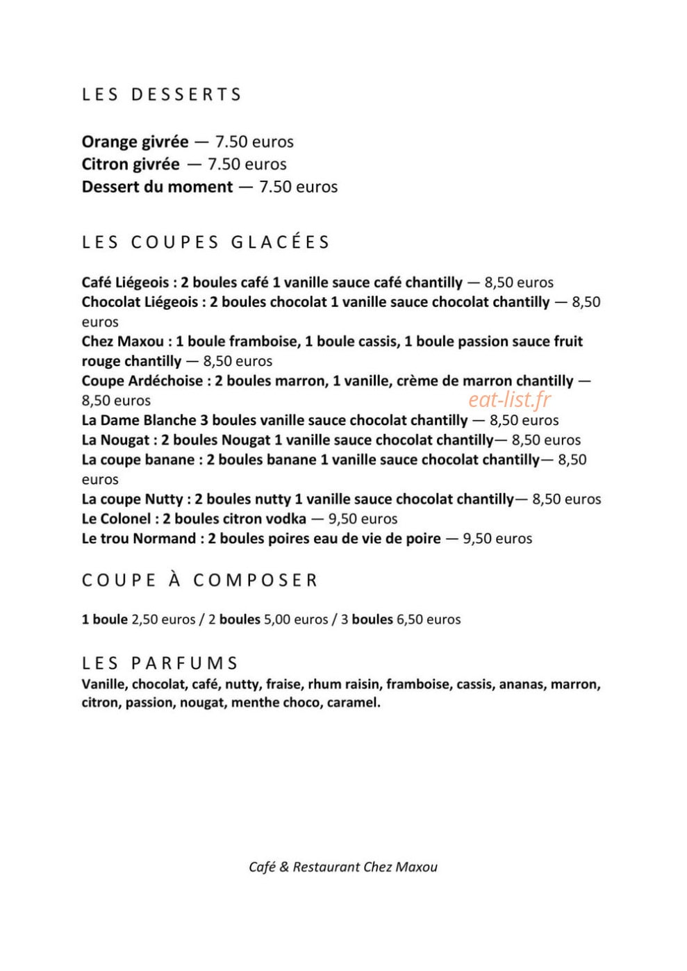Chez Maxou — carte page 2