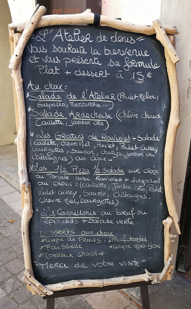 L'Atelier de Denis — carte page 1