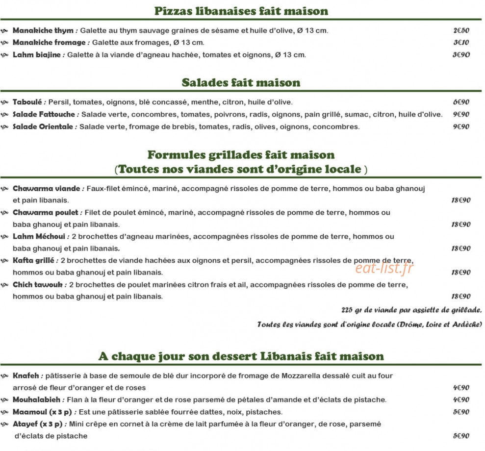 Au petit cèdre gourmand — carte page 2