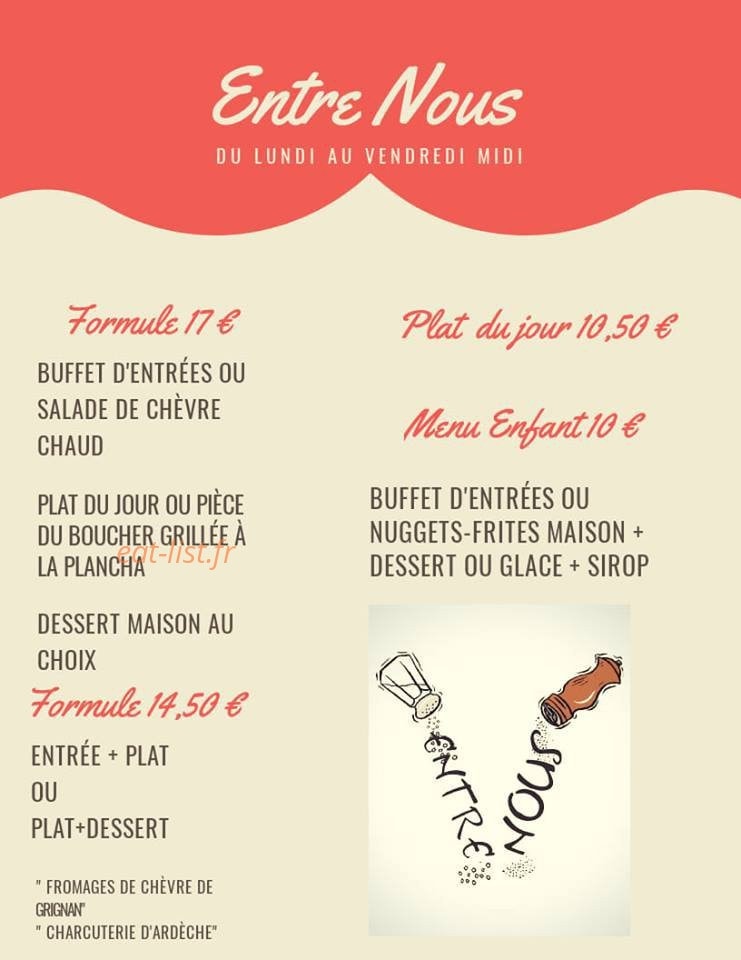 Entre Nous — carte page 1