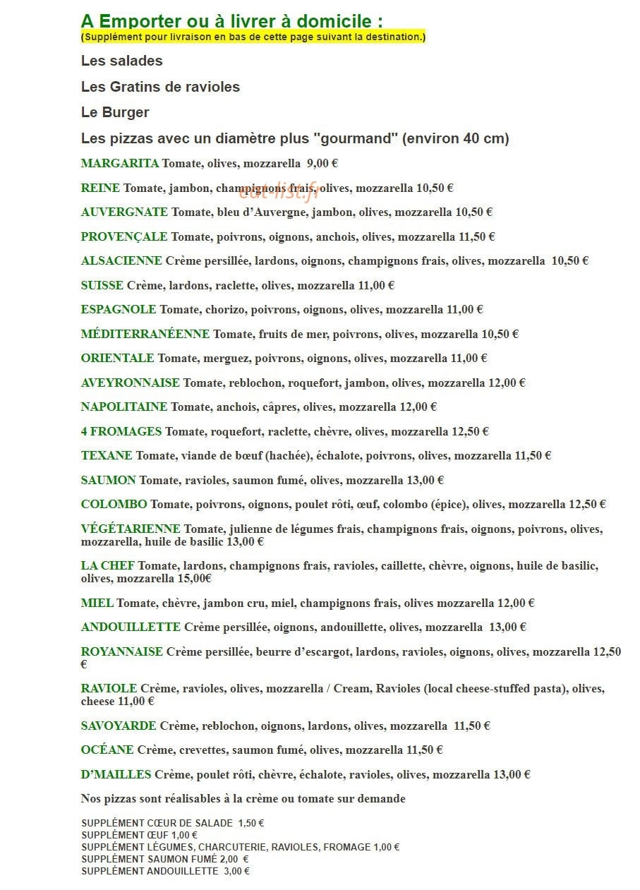 Le Relais Des Mailles — carte page 5