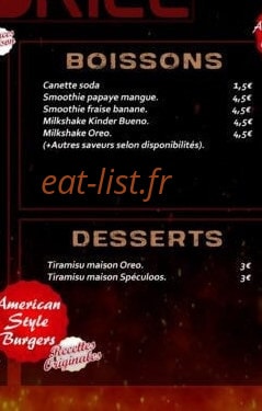 B Grill — carte page 3