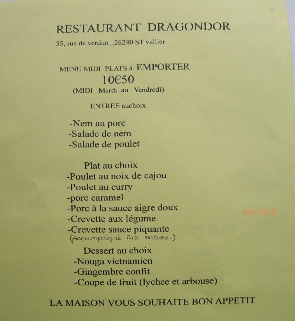 Dragon d'Or — carte page 1