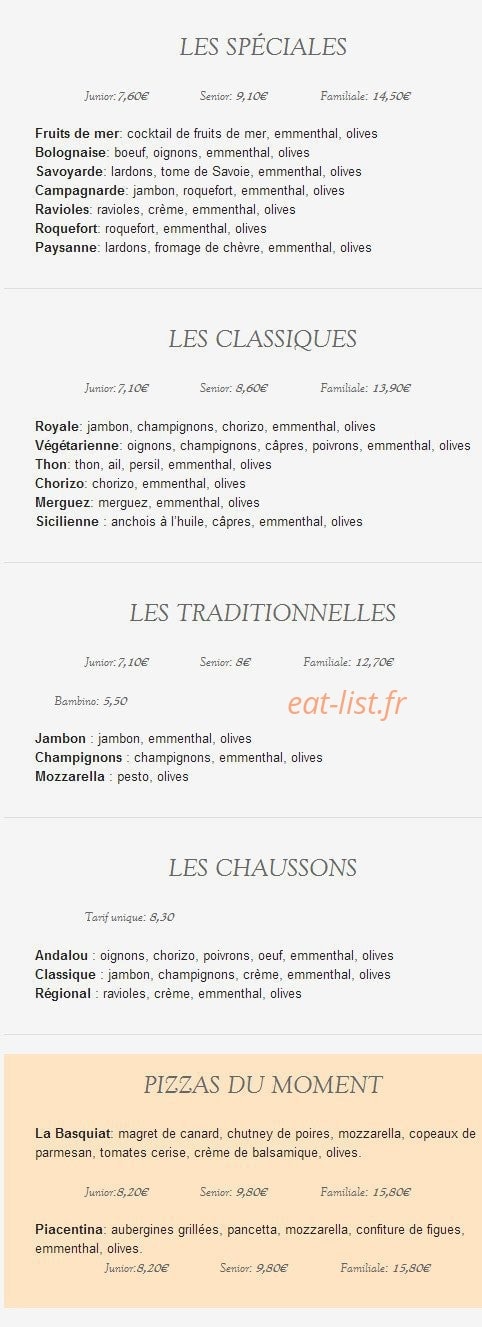 Pizzas Grand — carte page 2