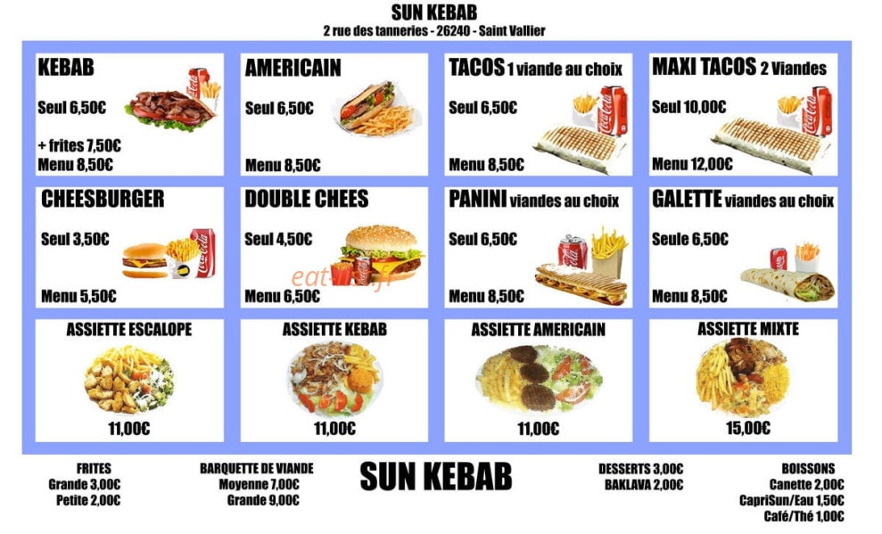 Sun Kebab — carte page 2