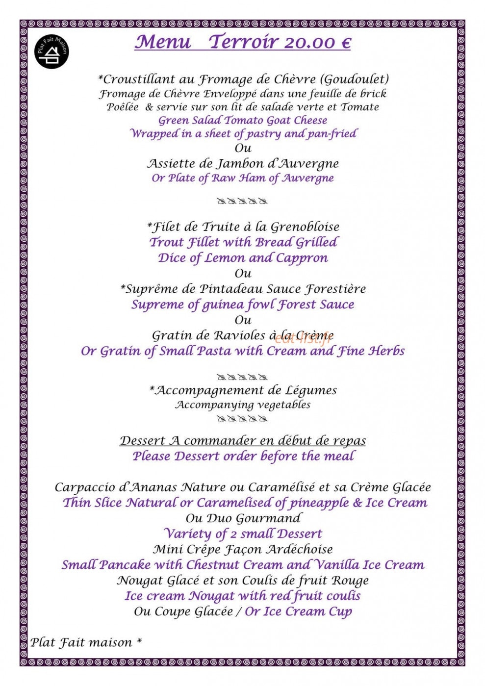La Bonne Tabl'Hay — carte page 3