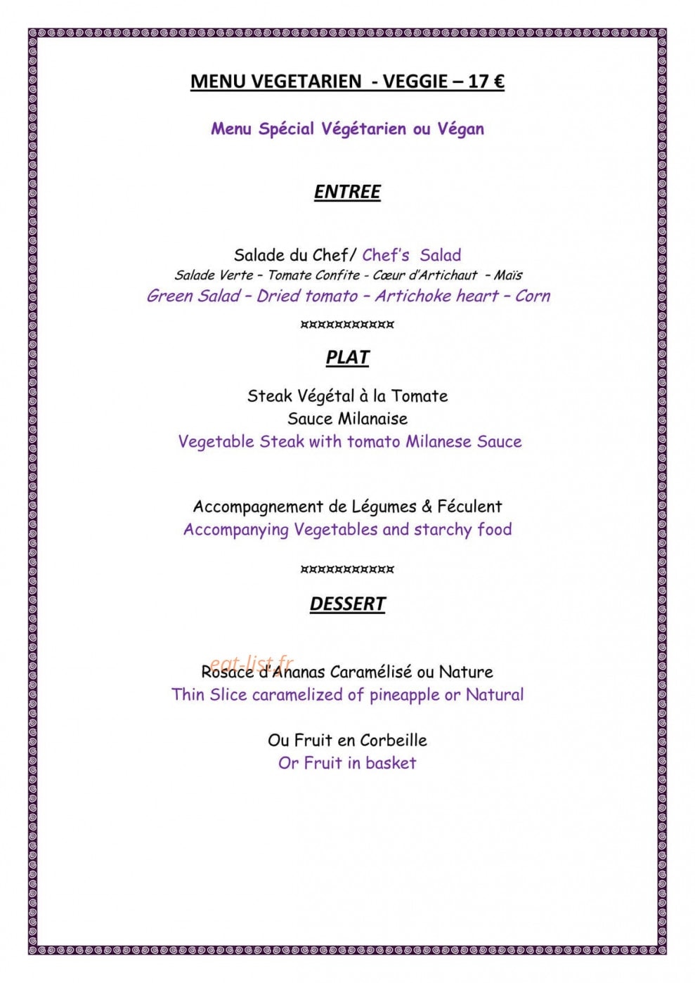 La Bonne Tabl'Hay — carte page 4
