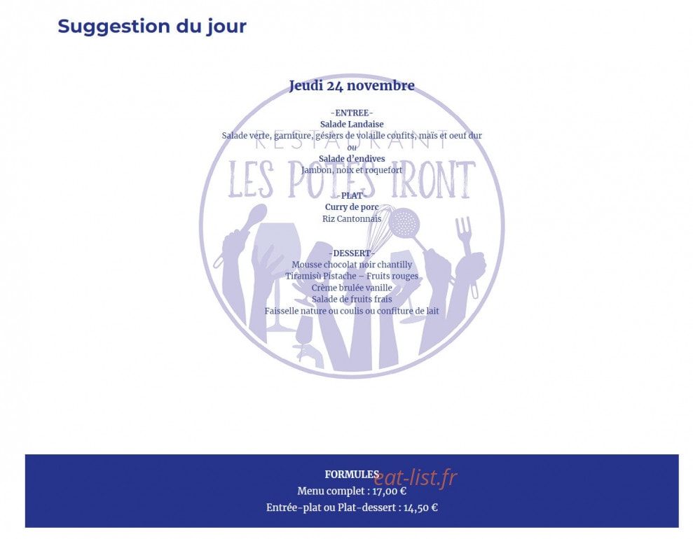Les Potes Iront — carte page 4