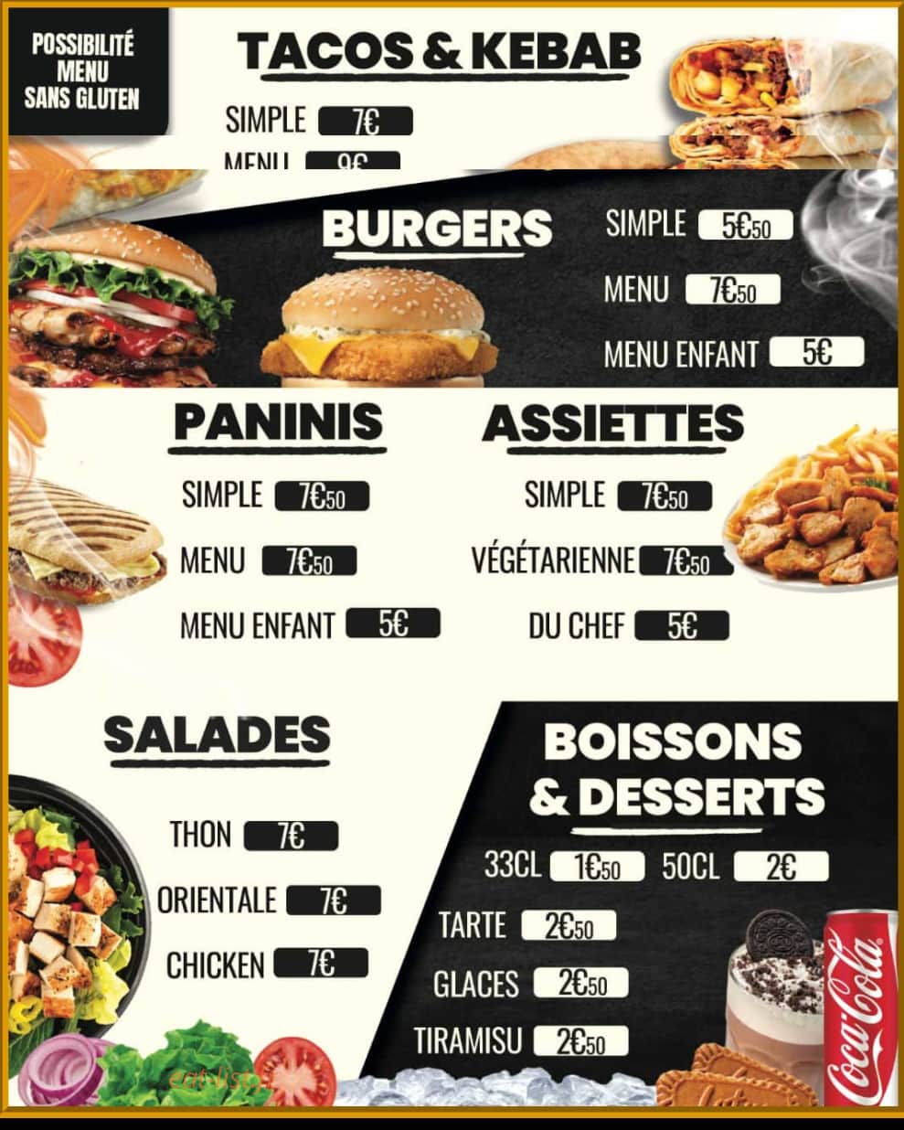 RK Food — carte page 1
