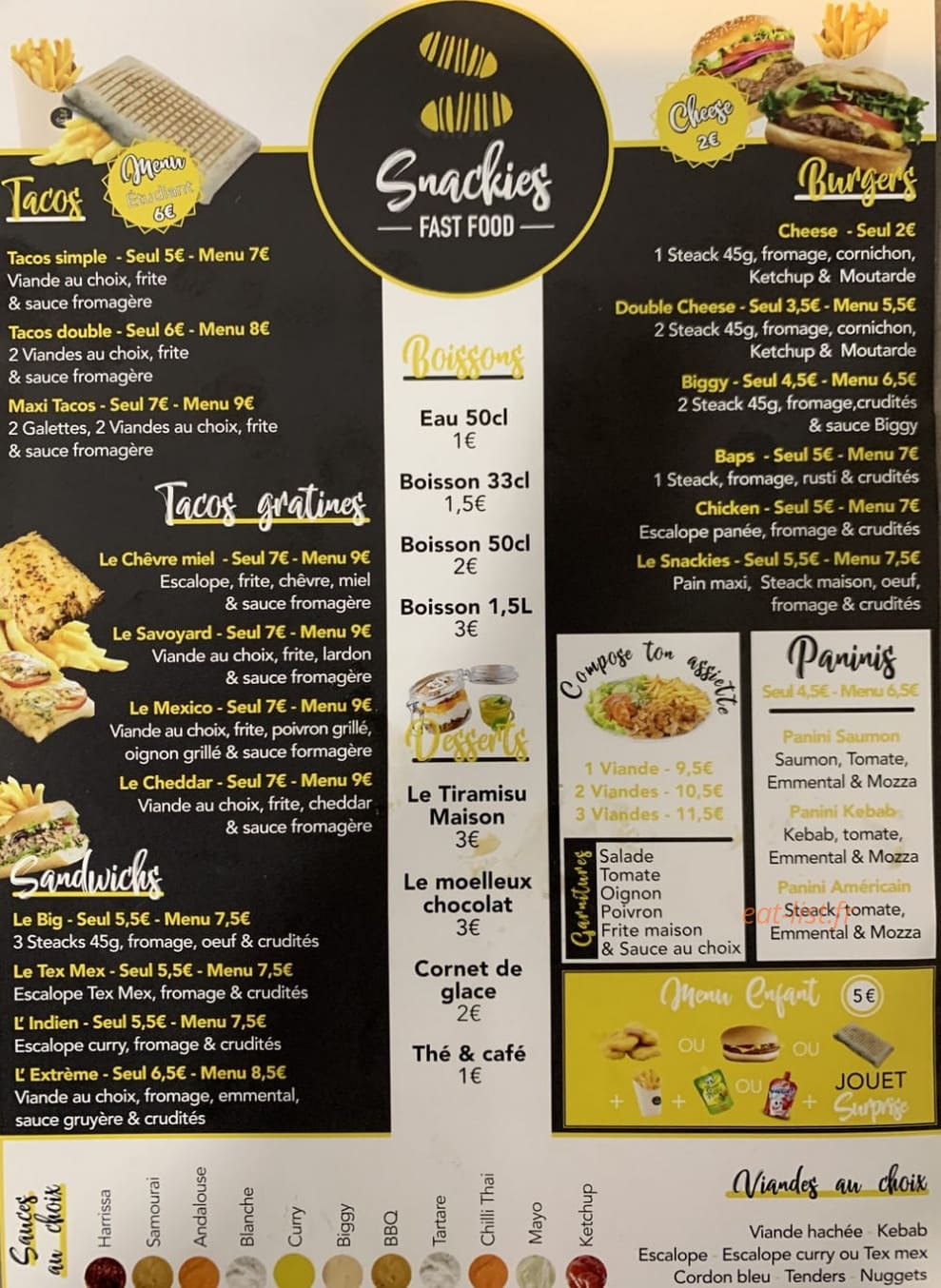 Snackies — carte page 1