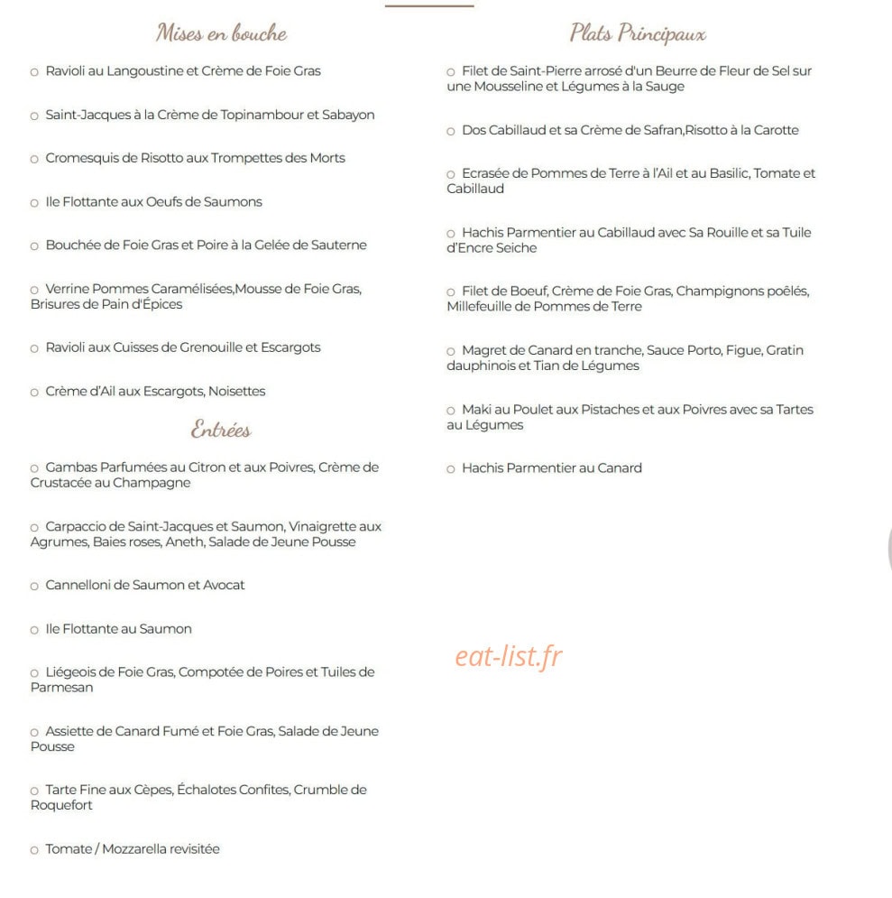 La Cuisine de Sev — carte page 5