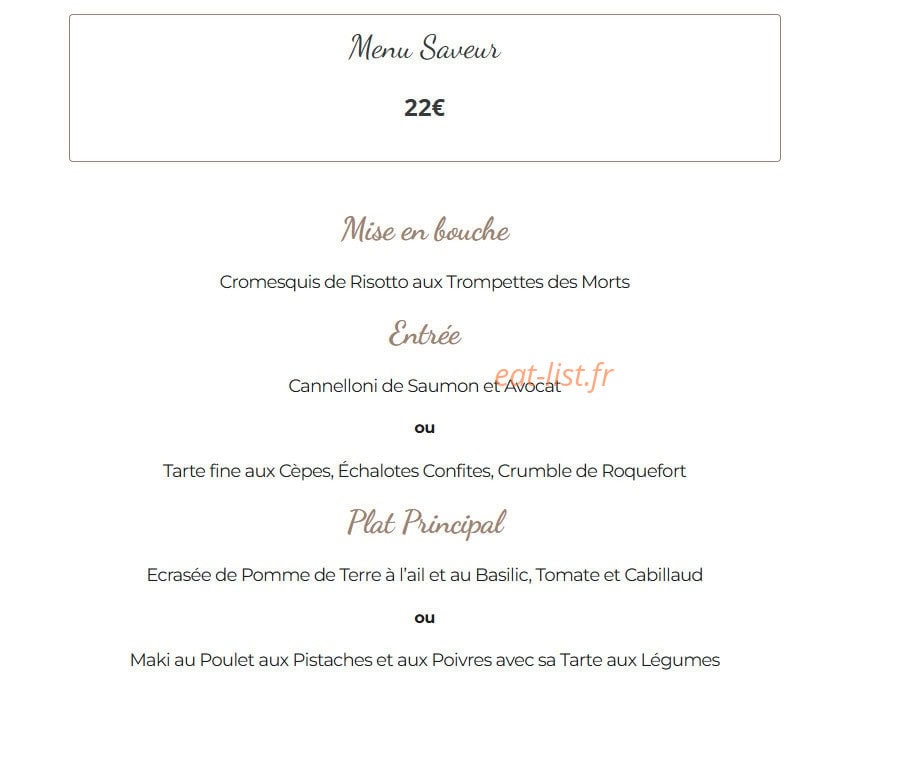 La Cuisine de Sev — carte page 4
