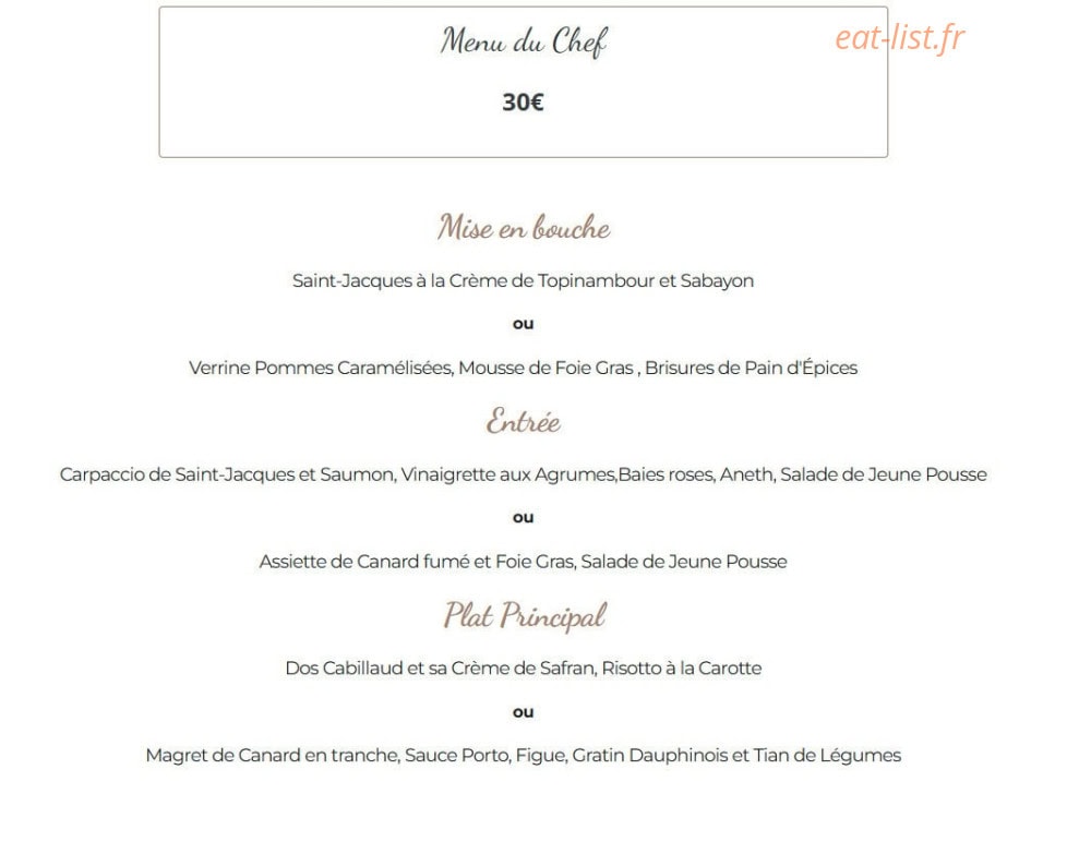 La Cuisine de Sev — carte page 3