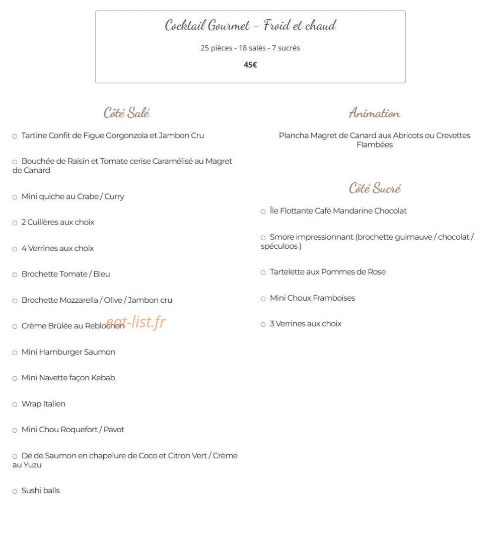 La Cuisine de Sev — carte page 6