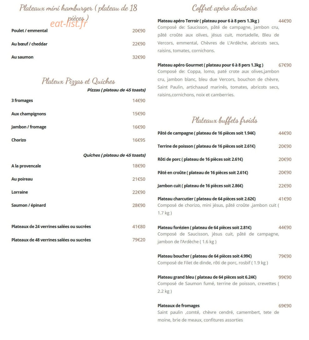 La Cuisine de Sev — carte page 9