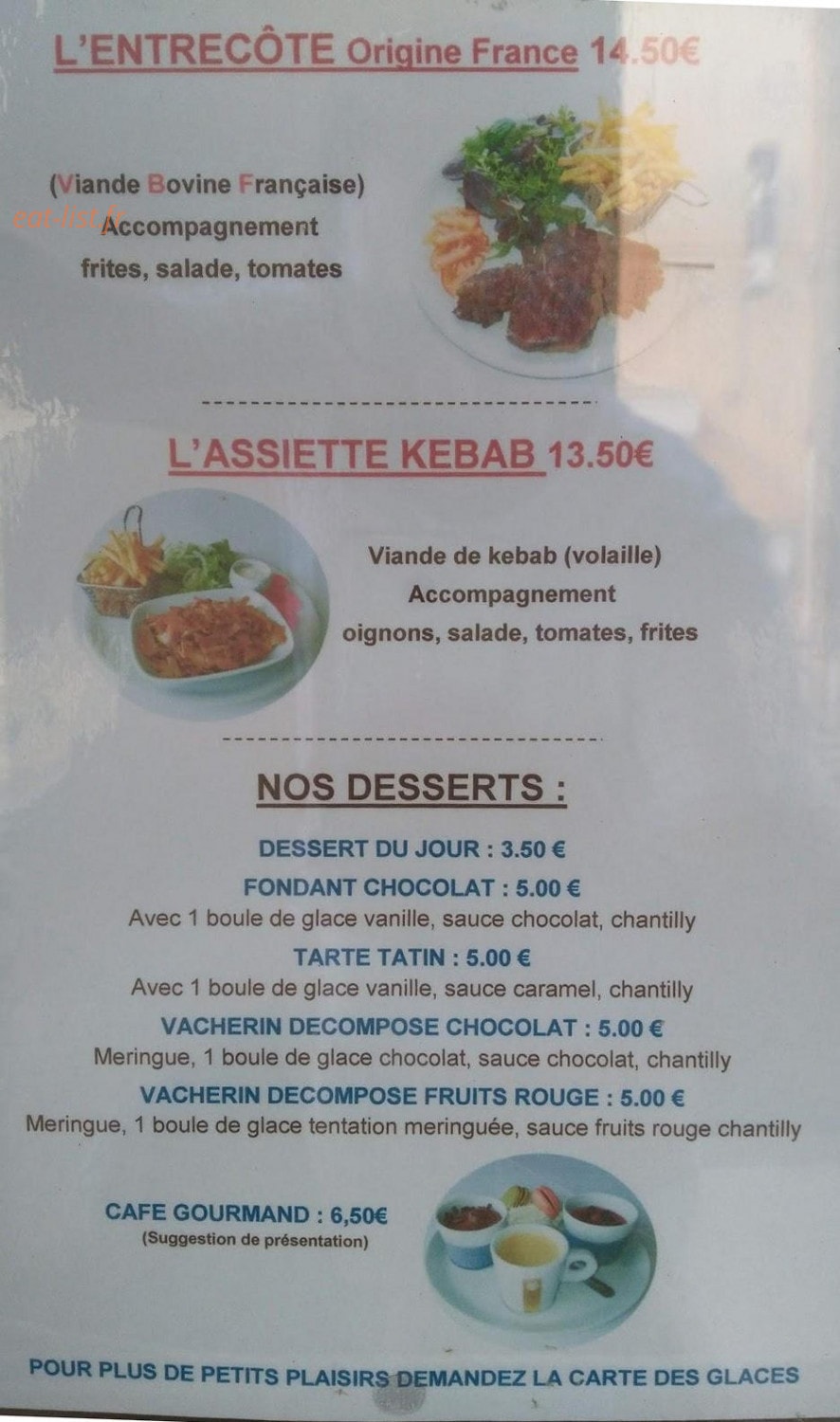 Pizzéria de la Vallée — carte page 2