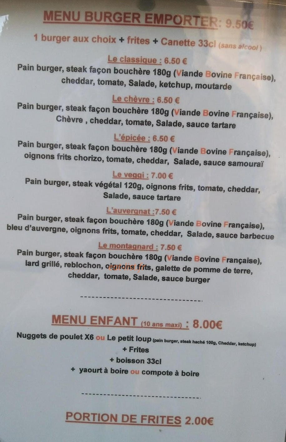 Pizzéria de la Vallée — carte page 6
