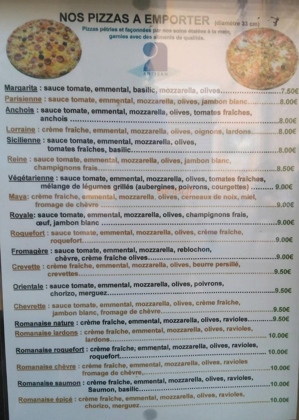 Pizzéria de la Vallée — carte page 4