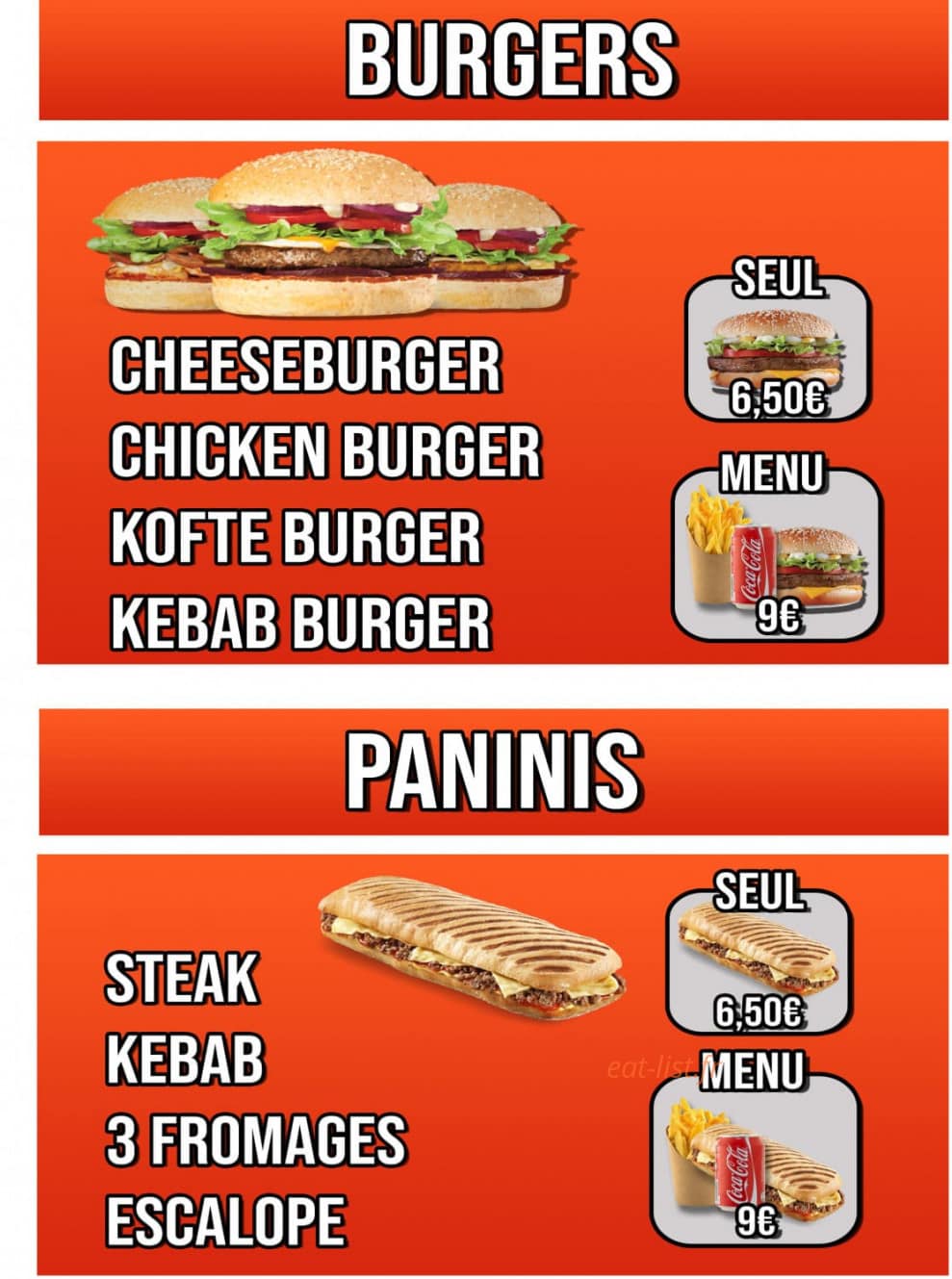 Restaurant N7 — carte page 2