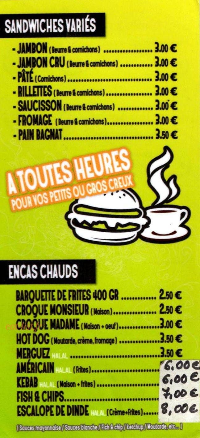 Bistro les tilleuls — carte page 1