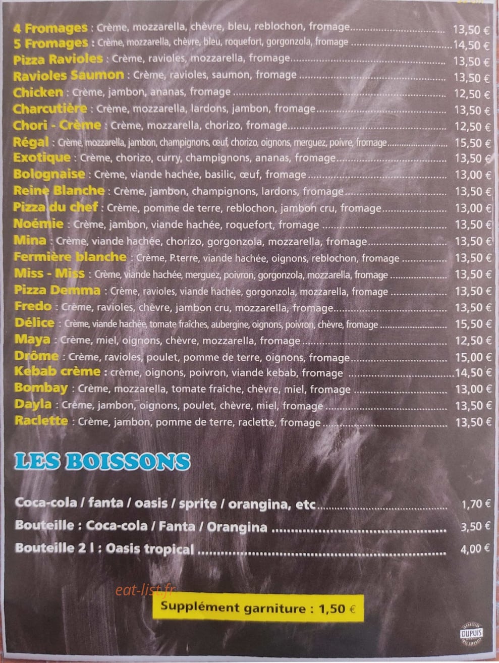 Regal pizza — carte page 4