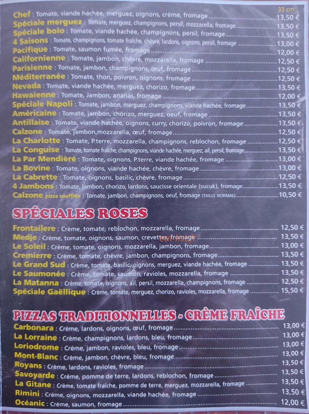 Regal pizza — carte page 2