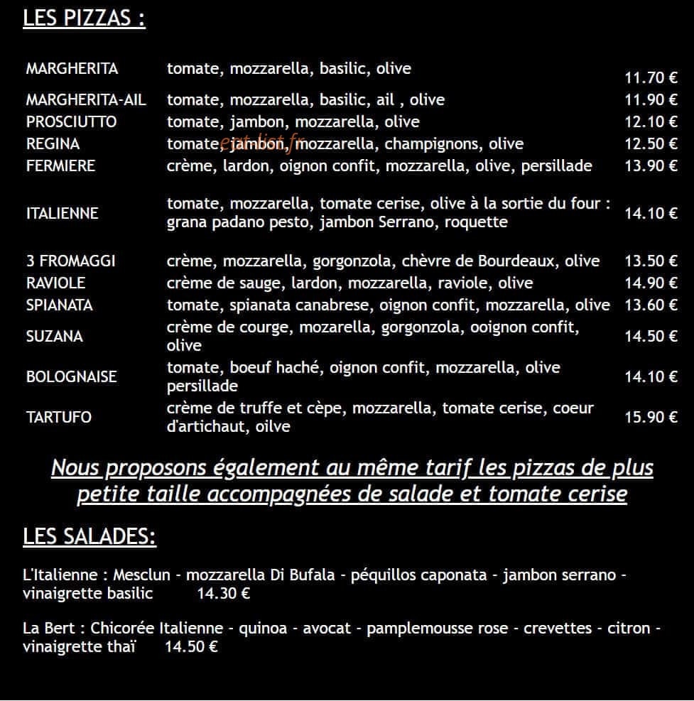 Café Bert — carte page 1