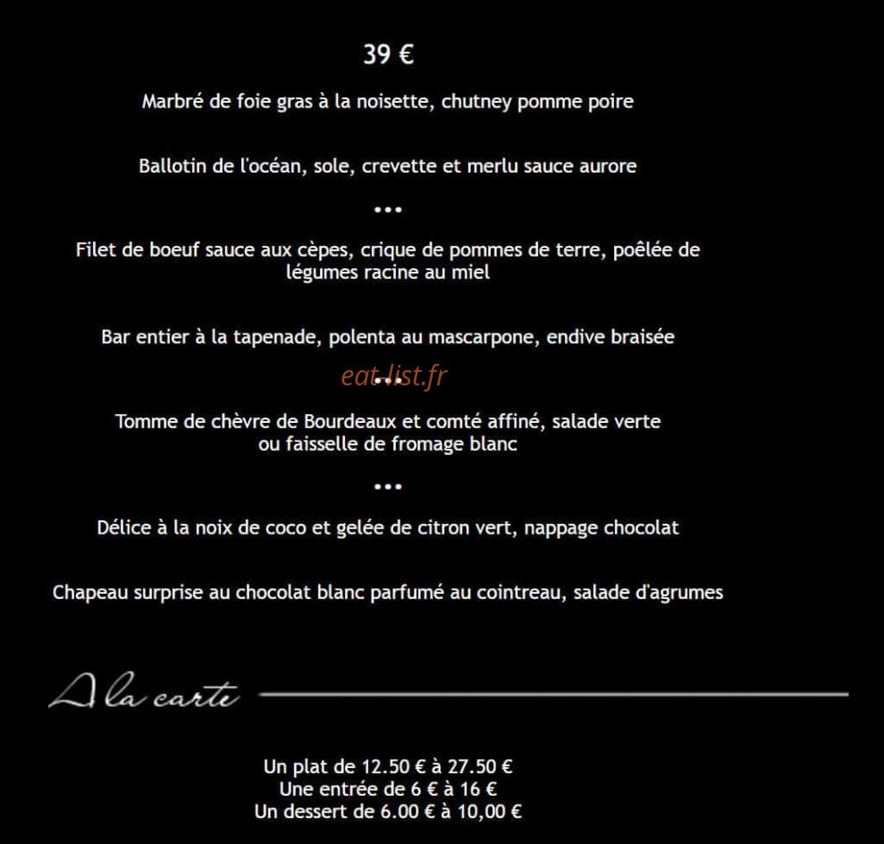 Restaurant Margot — carte page 2