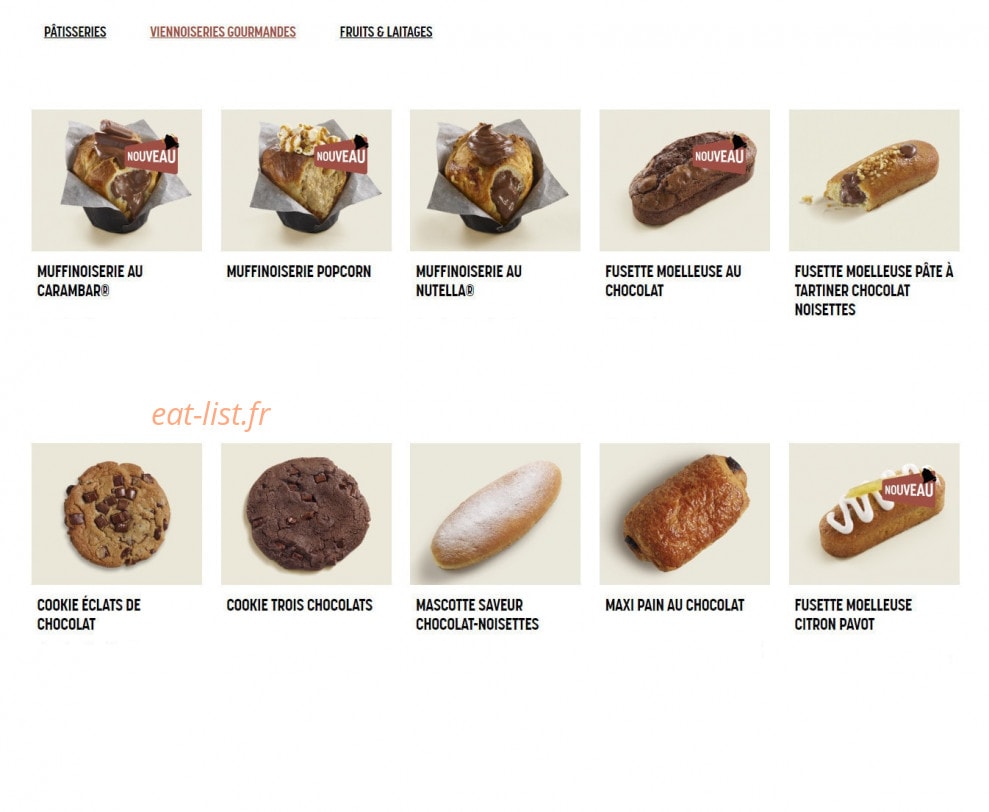 Brioche Dorée — carte page 5