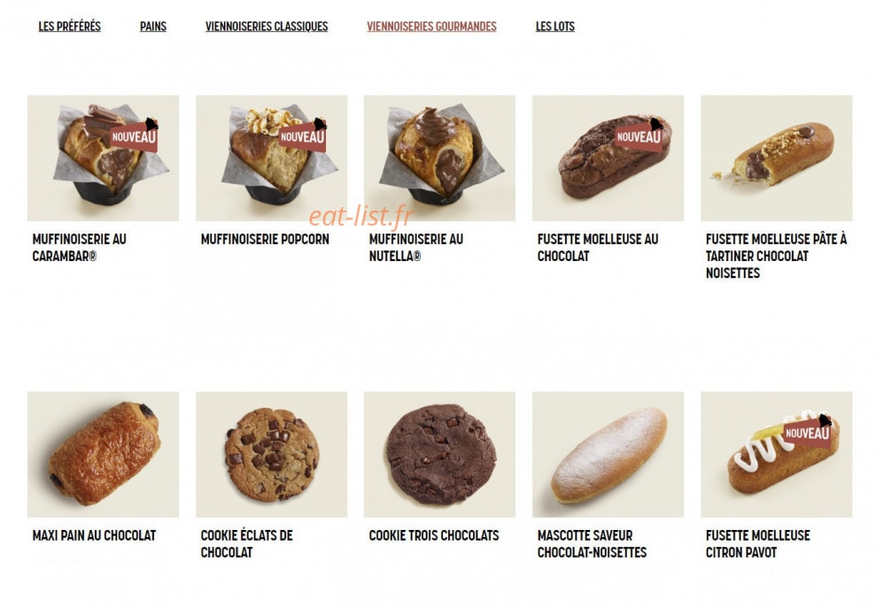 Brioche Dorée — carte page 10