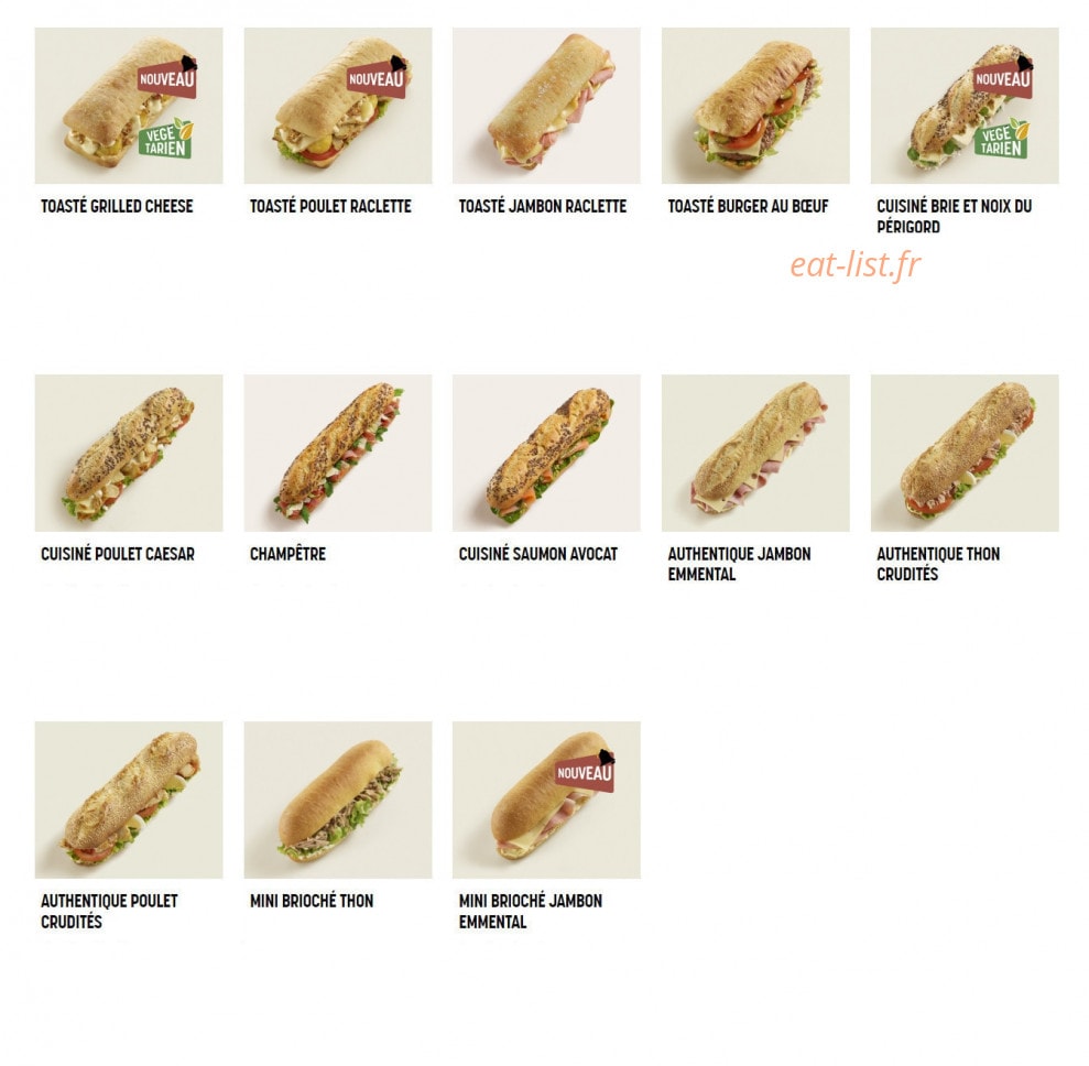 Brioche Dorée — carte page 1