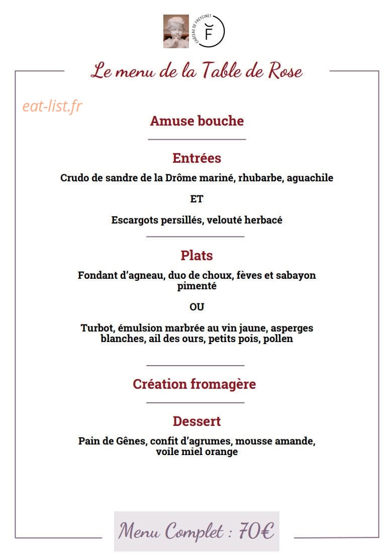 Rose Restaurant — carte page 3