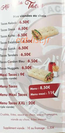 Ali Baba Kebab Tacos Burger — carte page 4