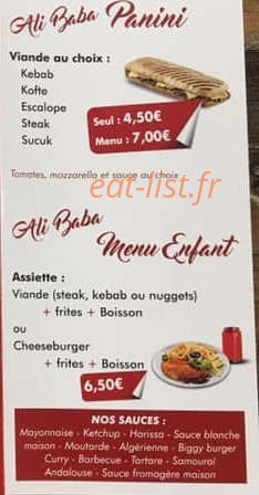 Ali Baba Kebab Tacos Burger — carte page 2