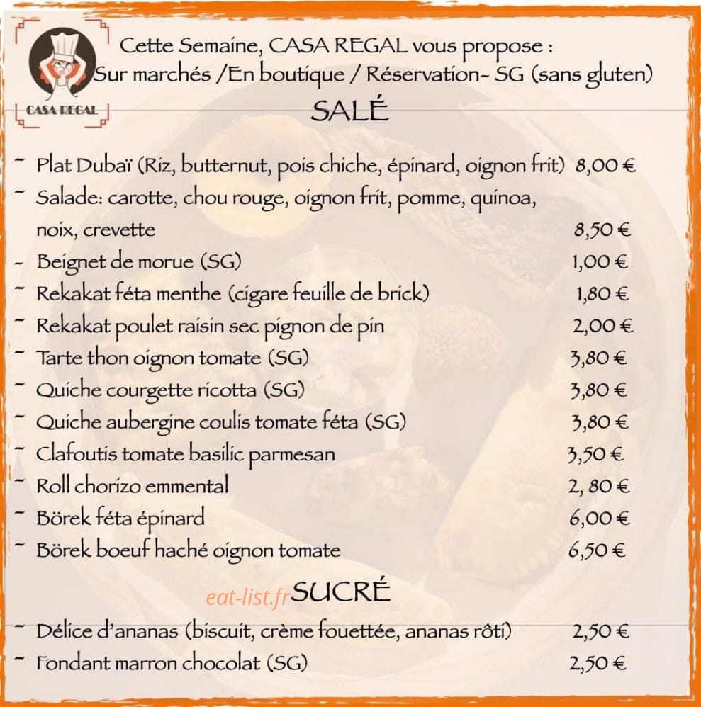 Casa Régal — carte page 1