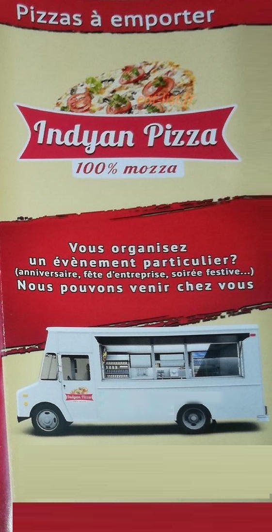 Indyan Pizza — carte page 1