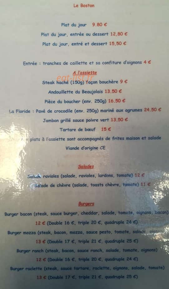Le Boston — carte page 1
